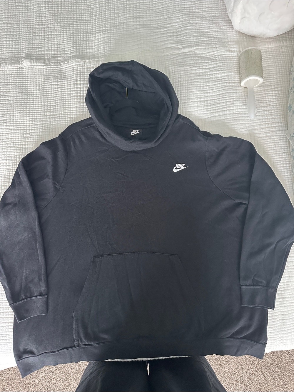 Nike Women’s Black Hooded Pullover with White Swoosh